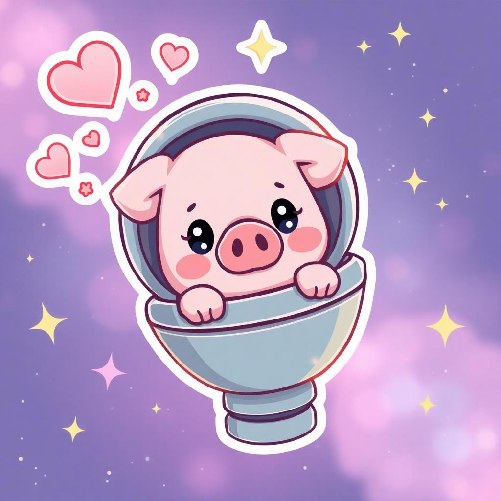 A glowing satellite dish transmitting a pig signal across a cosmic sky
